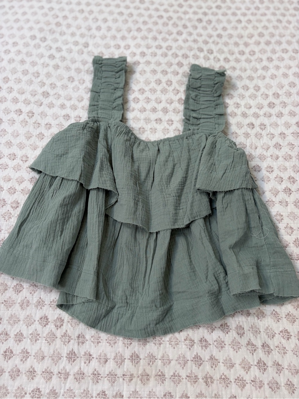 Free the Roses Dusty Sage Ruffle Layer Camisole
